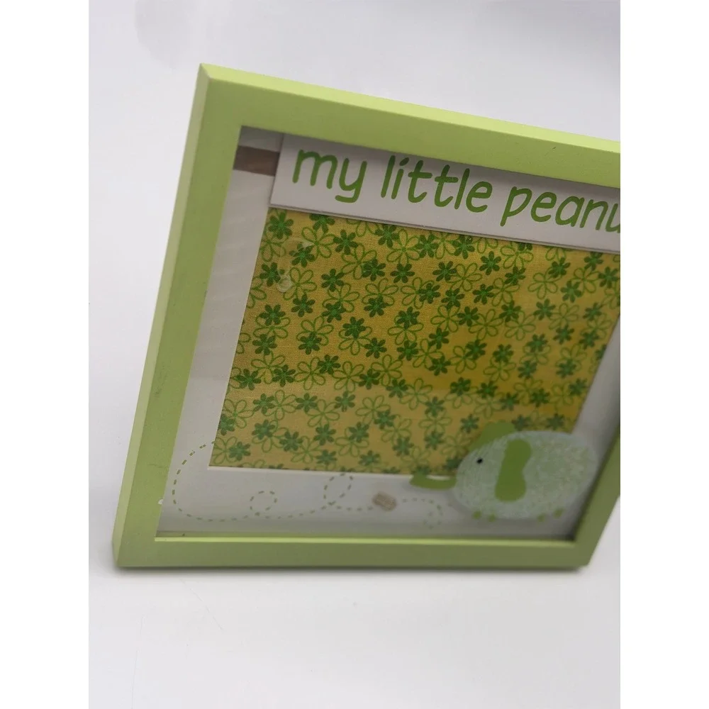My Little Peanut Elephant Nursery Photo Frame Green 8x8 Square Baby Decor